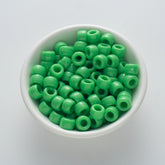 BD00033-01-grass-green-barrel-opaque-pony-beads-6×9mm